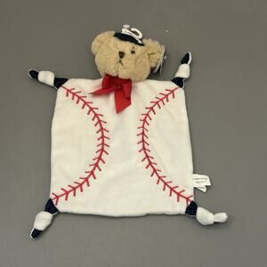 Baseball Theme Baby Lovey Security Knotted Blanket Plush Bear Bearington Baby
